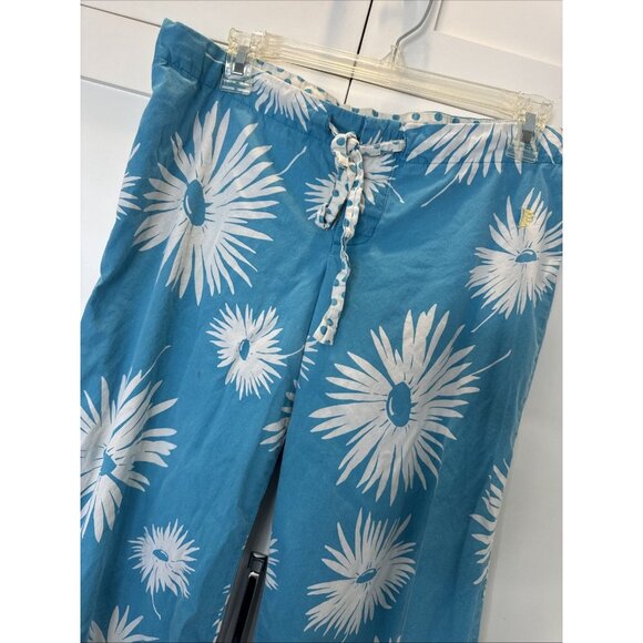 VTG Y2K SM Juicy Couture Wide Leg Pajama Bottoms Lounge Pants Turquoise Floral - Picture 2 of 12